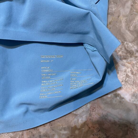 Ten Thousand Shorts Mens Medium The Interval Short 7” Blue Running Linerless Gym - Picture 8 of 8